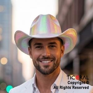 SOMBRERO COWBOY TORNASOLADO BLANCO x 1